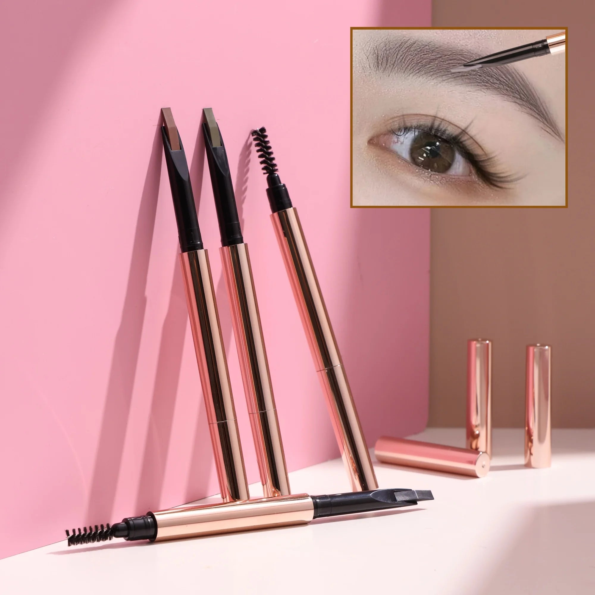 Professional Factory Cosmetics Eyebrow Pencil Private Label Double Head Eye Brow Pencil Waterproof Easy Color Eyebrow Pencil