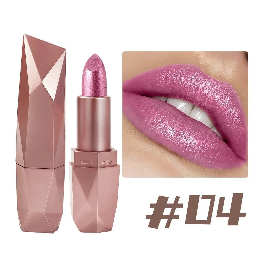 Sexy Natural Diamond Pearl Chemical Liquid Lipstick Shiny Moisturizing Multi Color Lip Makeup Cosmetics