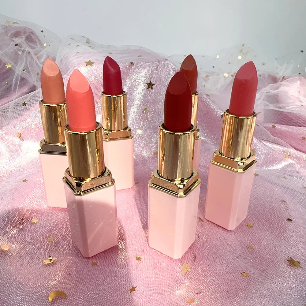 Wholesale Waterproof Long Lasting Pink Nude Brown Matte Lip Gloss Lipstick Private Label Vegan Lipstick