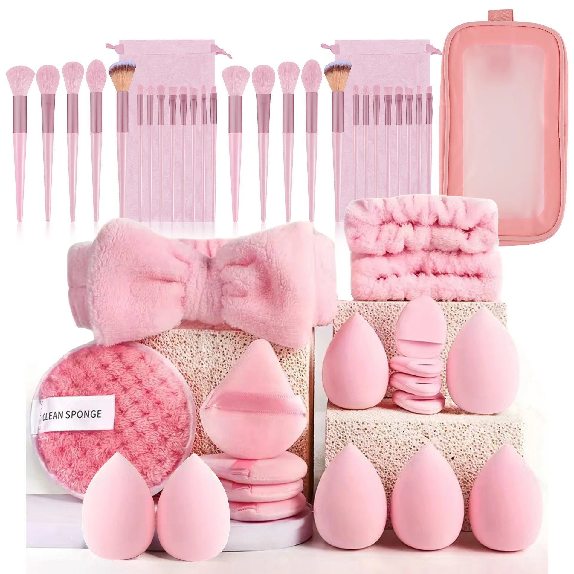 49PC Beauty Makeup Tools Large Combination Set Full Set of Beauty Wash Face Makeup and Hair Label