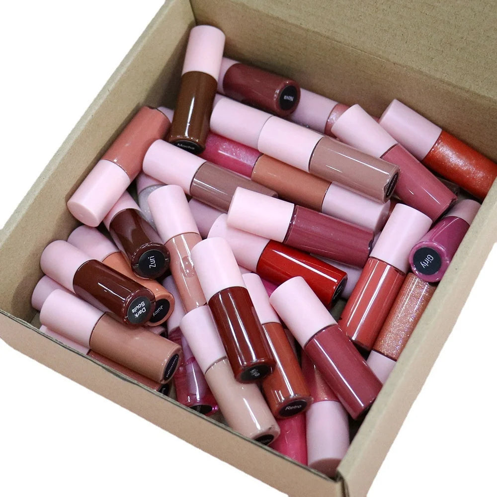 Free Makeup Samples 40 Shades Nude Glossy Mini Lip Gloss Set Shimmer Glitter Lipgloss Vendor