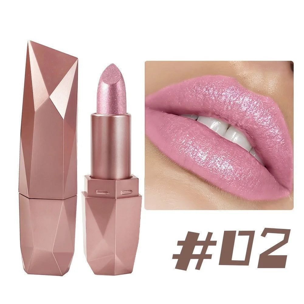 Sexy Natural Diamond Pearl Chemical Liquid Lipstick Shiny Moisturizing Multi Color Lip Makeup Cosmetics